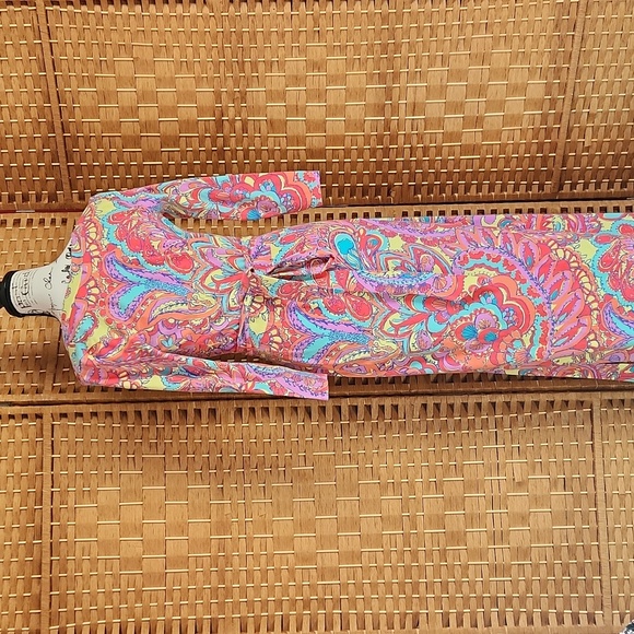 Lilly Pulitzer, Summer, Spring, Adriana Jersey V-neck, Colorful Wrap Maxi Dress - Picture 3 of 9